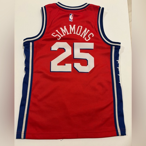 Red NBA Philadelphia Ben Simmons #25 NBA jersey size M - Picture 2 of 8